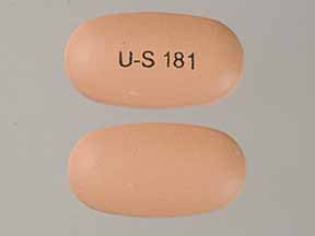 Pink Oval pill with imprint U;S;500 — Divalproex sodium Divalproex sodium 500 mg; (view 2)